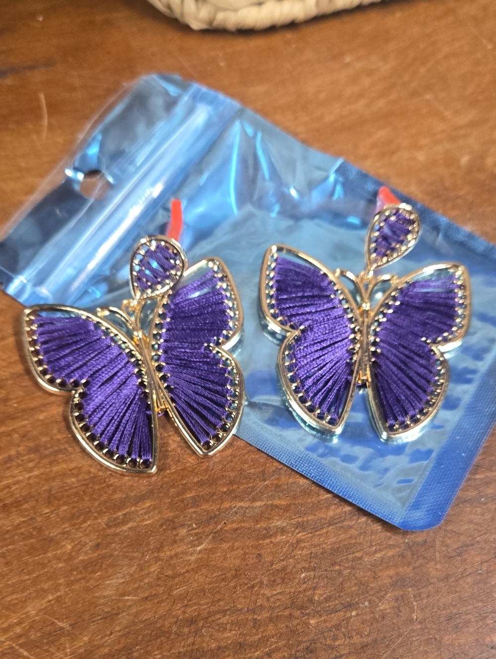 Purple Butterfly Statement Earrings